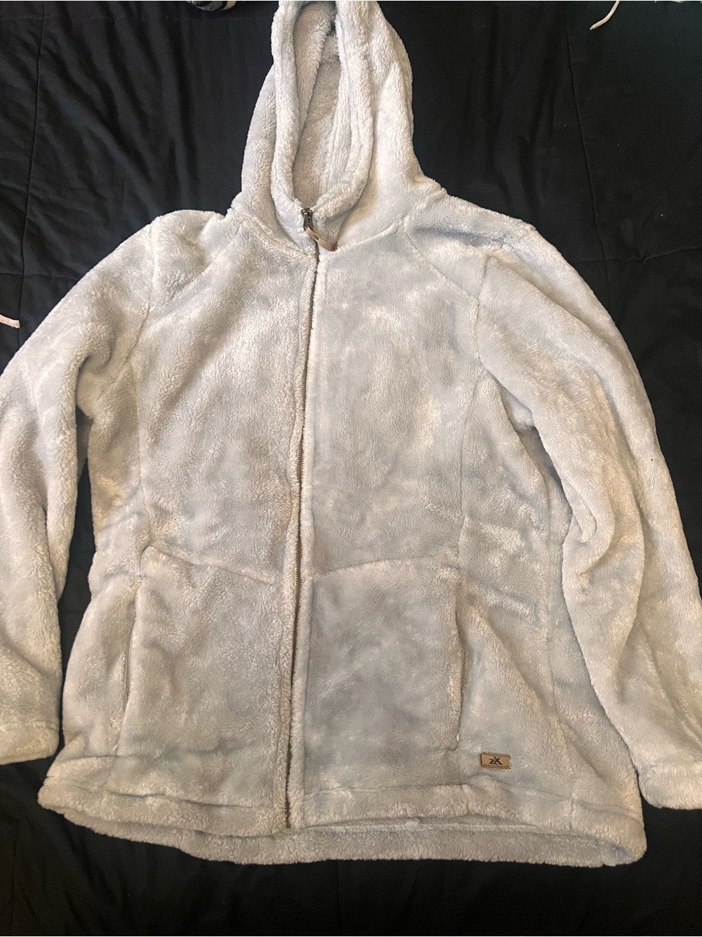 ZeroXposur Plush Sherpa Hoodie in Light Gray